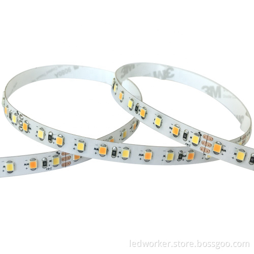 Bicolor Dual White LED Strip 2700-6500K CCT 2835LED Two Color LED Strip Light